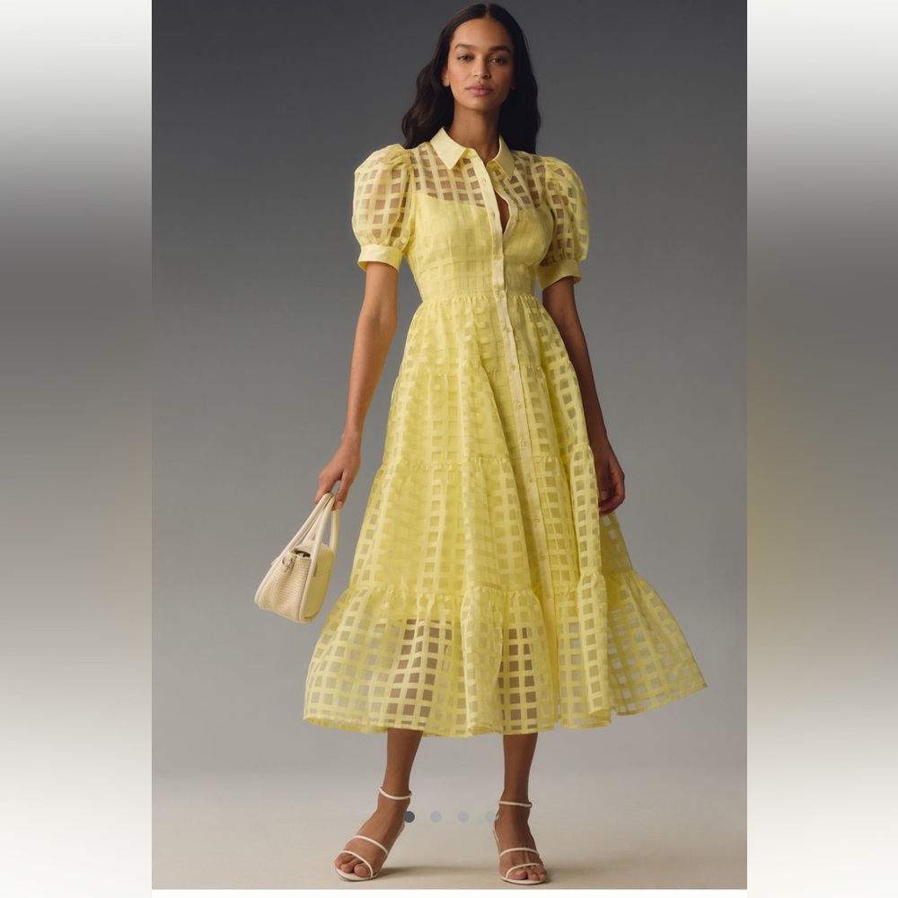 English Factory Organza Short-Sleeve Dress